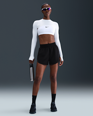 ★★Nike★★ One-Pit Dry Fit Short Sleeve Crop Top W Mink Br Buy Nike One Fitted Women's Dri-FIT Short-Sleeve Cropped Top